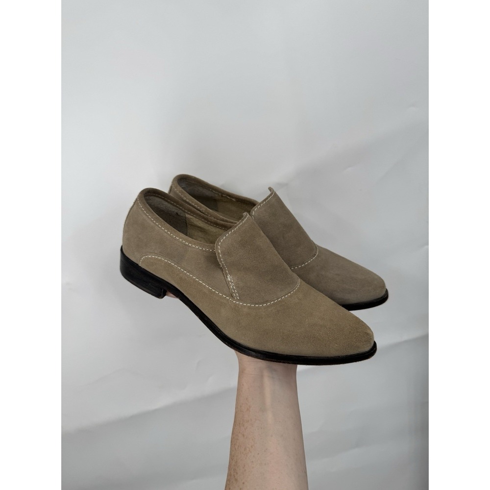 Free People Casey Brady Brown Nubuck Suede Leather Loafers Size 38 /8 Bohemian
